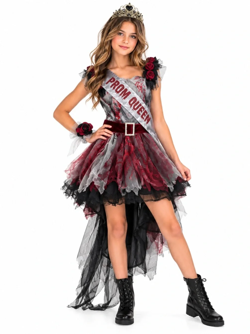 New - Spooktacular Creations Prom Queen Zombie Halloween Costume | Size XL 12/14